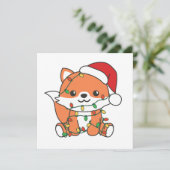 キツネクリスマスウィンターアニマルズホリデーキツネ シーズンカード (スタンド正面)