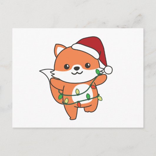 キツネクリスマスウィンターアニマルズホリデーキツネ シーズンポストカード (正面)