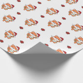 キツネクリスマスウィンターアニマルズホリデーキツネ ラッピングペーパー (角)