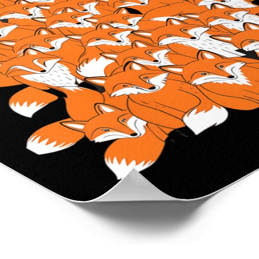 キツネクリスマスツリーキツネクリスマスツリーおもしろいキツネクリスマス ポスター (角)