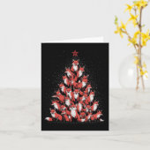 キツネクリスマスツリーキツネクリスマスツリー女性&amp；少年 カード (黄色い花)