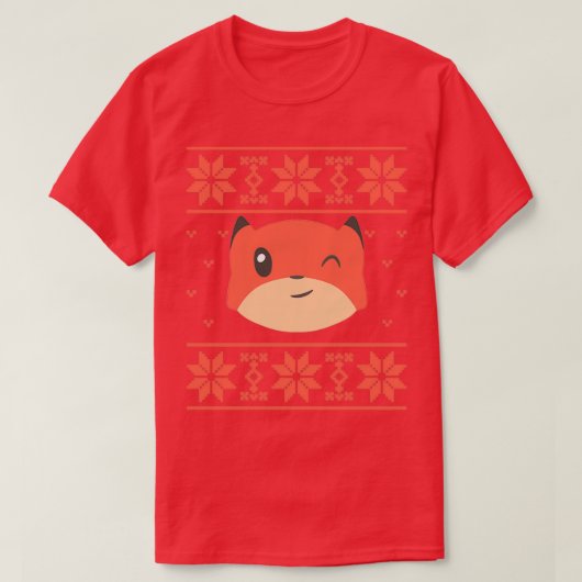 キツネクリスマス Tシャツ (デザイン正面)