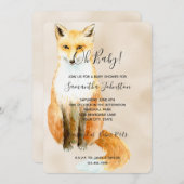 キツネクリーム赤ちゃんシャワー 招待状 (正面/裏面)