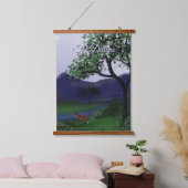 キツネグローブパーソナライズされたウッドトップウォールタペストリー 吊り下げ型タペストリー (寝室)