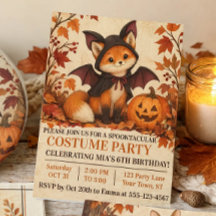 キツネコウモリのハロウィンコスチューム誕生日パーティー