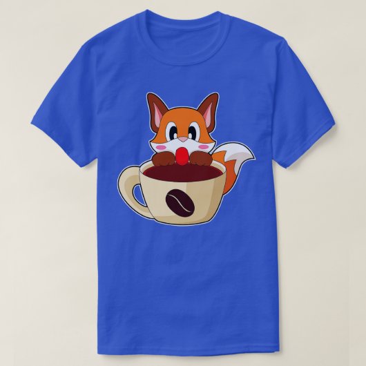 キツネコーヒーカップ Tシャツ (デザイン正面)