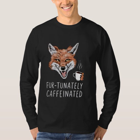 キツネコーヒーラバーカフェインキツネマグコーヒー Tシャツ (正面)