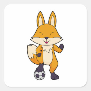 キツネサッカー選手 スクエアシール