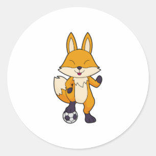キツネサッカー選手 ラウンドシール