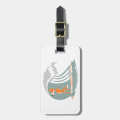 キツネサーフボードに立つ ラゲッジタグ (正面縦)