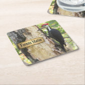 キツネザルのエコロジーコースターセット スクエアペーパーコースター (アングル)