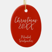 キツネザルの絵を描クリスマス セラミックオーナメント (裏面)