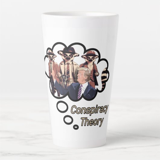 キツネザル陰謀説 カフェラテマグ (正面)