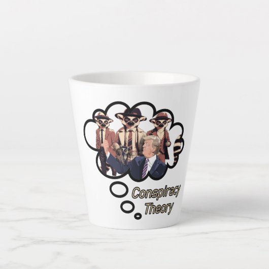 キツネザル陰謀説 カフェラテマグ (正面)