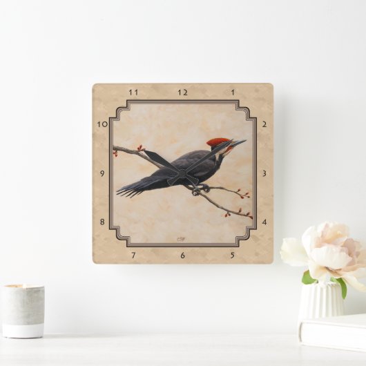 キツネザル スクエア壁時計 (ホーム)