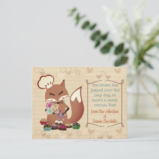 キツネシェフキャンディクックブックレシピカード ポストカード (スタンド正面)