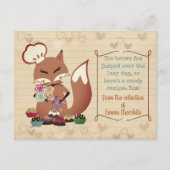 キツネシェフキャンディクックブックレシピカード ポストカード (正面)