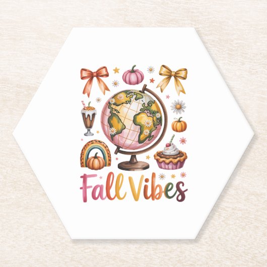 キツネシャツカントリーパンプキン ペーパーコースター (正面)