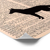 キツネシルエットヴィンテージ辞書子供部屋ウォールアート ポスター (角)