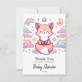 キツネシンプルエンチャント赤ちゃんシャワー サンキューカード