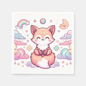 キツネシンプルエンチャント赤ちゃんシャワー スタンダードカクテルナプキン (正面)