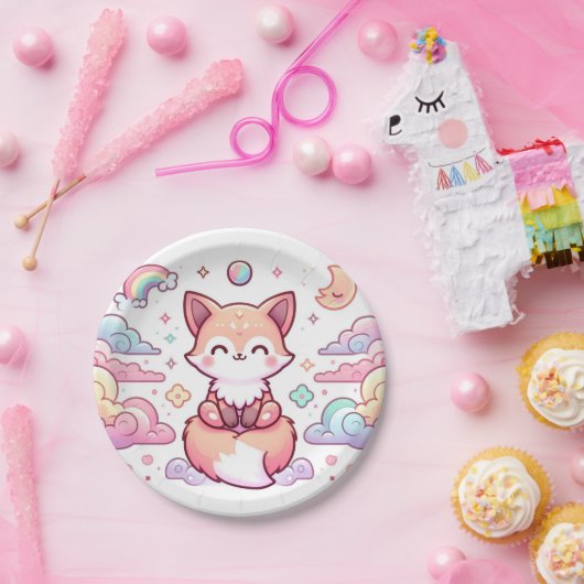 キツネシンプルエンチャント赤ちゃんシャワー ペーパープレート (パーティー)