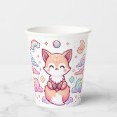 キツネシンプルエンチャント赤ちゃんシャワー 紙コップ (正面)