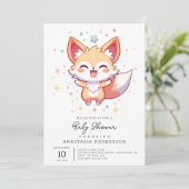キツネシンプルベビーシャワー 招待状 (スタンド正面)