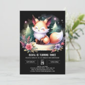 キツネシンプル誕生日デジタル 招待状 (スタンド正面)