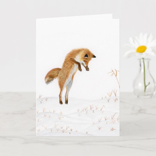 キツネジャンプのクリスマス カード (小さな植物)