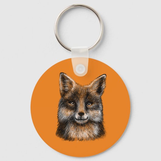 キツネスケッチ キーホルダー (正面)