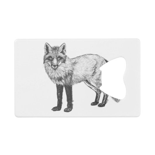 キツネスケッチ クレジットカード栓抜き (正面(横))