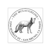 キツネスケッチ |ラウンドファミリ名と差出人住所 ラバースタンプ (インプリント)