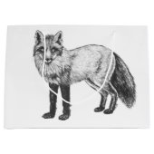 キツネスケッチ ラージペーパーバッグ (正面)