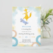 キツネスケート誕生日招待状 招待状 (スタンド正面)