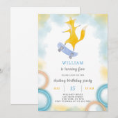 キツネスケート誕生日招待状 招待状 (正面/裏面)