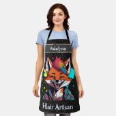 キツネスタイリッシュ美容師 エプロン (着用した状態)