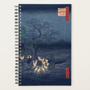 キツネズアットナイト神社ヴィンテージ浮日本の世絵 プランナー手帳
