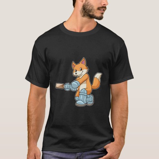 キツネズバスマンとクリケットこうもり Tシャツ (正面)