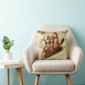 キツネズライオンログヴィンテージクリスマスプリント クッション (椅子)