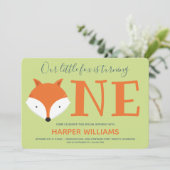 キツネターニング第1動物誕生日 招待状 (スタンド正面)