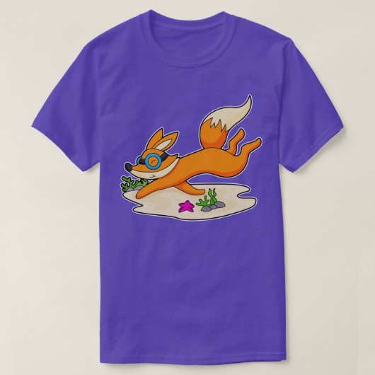 キツネダイバースイミングゴーグル Tシャツ (デザイン正面)