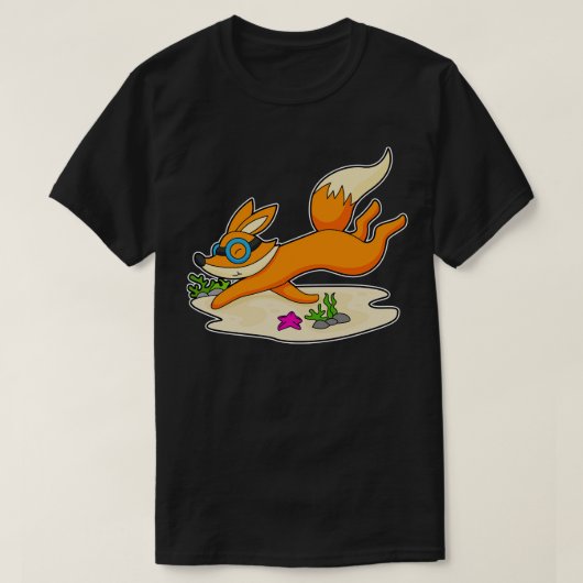 キツネダイバースイミングゴーグル Tシャツ (デザイン正面)