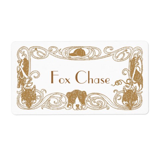 キツネチェイス狩り自家醸造ボトリングホームブリューラベル ラベル (正面)