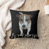 キツネテリアとロゴブラックスロークッション クッション (ブランケット)