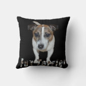 キツネテリアとロゴブラックスロークッション クッション (裏面)