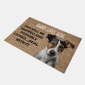 キツネテリアパーソナライズされたおもしろい形式 ドアマット (アングル)