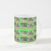 キツネテリアフォトコラージュ曇りガラスのマグカップ フロストグラスマグカップ (正面右)