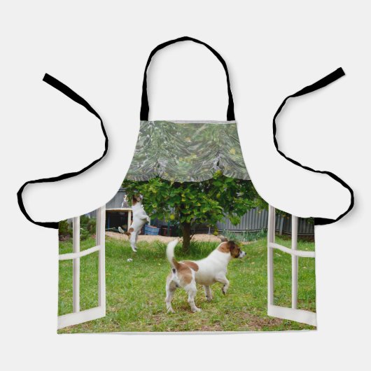 キツネテリア私のウィンドウを介して、子供のエプロン エプロン (正面)