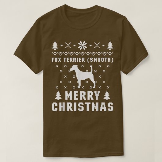 キツネテリア（滑らかな）醜いクリスマスセーター Tシャツ (デザイン正面)